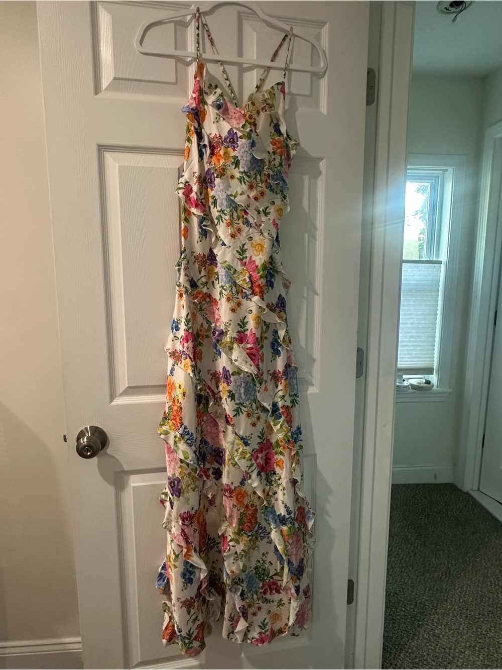 Show Me Your MuMu White Floral Ruffle Maxi Dress